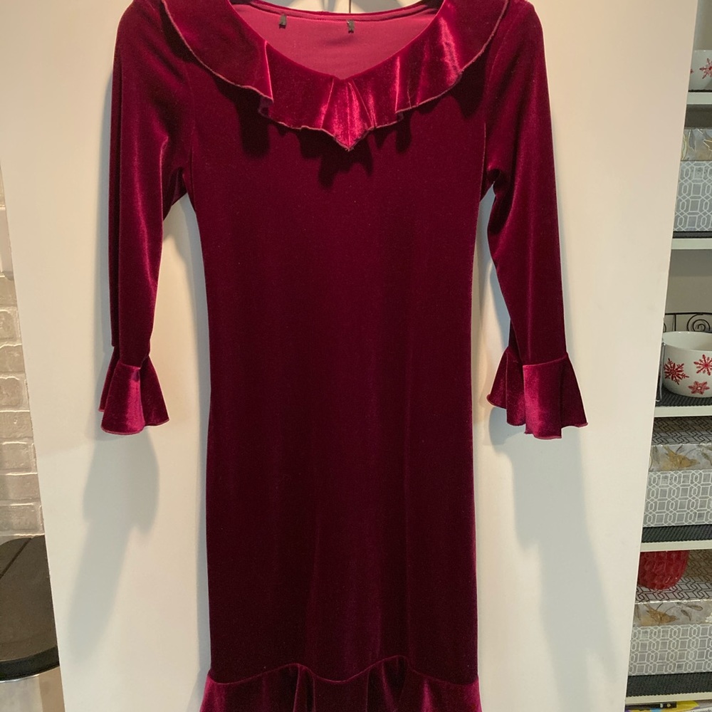 Hype Girls Burgundy Velvet Dress